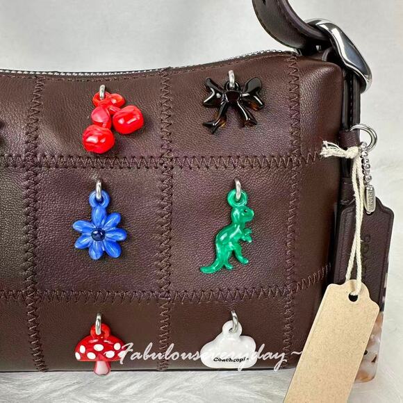 Coach Alter/Ego Small Slouchy Shoulder Bag In Checkerboard Upcrafted Leather NWT - Picture 9 of 12